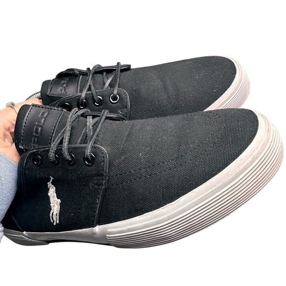 Polo Ralph Lauren Men's Classic Faxon Black Canvas Sneaker Sz 10 D Preppy Retro - Picture 11 of 16